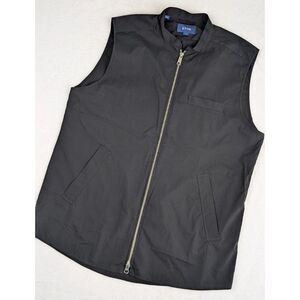 Eton Wind Vest Mens Large Black Full Zip Water Repellent Poplin